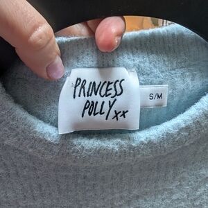 Princess Polly Pale Blue Fuzzy Knit Sweater